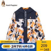 暇步士童装儿童风衣男童女童春秋装新款中大童时尚拼接连帽外套舒适 暖卡其 150cm