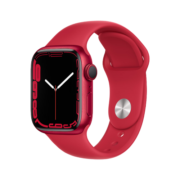 苹果Apple Watch Series 7 智能手表GPS款45 毫米红色铝金属表壳红色运动型表带