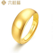 京东百亿补贴：六桂福珠宝 光面黄金戒指 足金999宽面活口可调节 5.05g