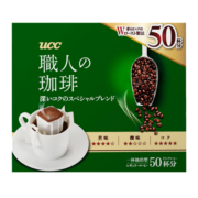 悠诗诗（UCC） 日本进口 滴滤式职人挂耳咖啡粉 研磨烘焙黑咖啡 深厚浓郁50p（绿24.7.5到期）
