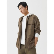 MECITY [2件2.5折价:67.3,叠加199减30]赵磊同款MECITY男装秋季新款纯棉宽松工装纽扣长袖衬衫外套男