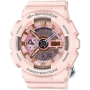 CASIO 卡西欧 G - SHOCK 女式手表 金和粉色表盘 粉色树脂石英 gmas110mp-4 a1