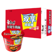 PLUS会员：康师傅 方便面桶装 红烧牛肉面卤蛋桶面*12桶*2件