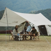 牧高笛（MOBIGARDEN） 天幕 户外露营聚会便携凉棚凉亭大空间六角天幕帐篷 橄榄绿-珍珠白440X440X210