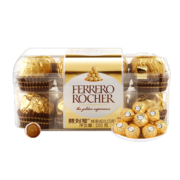 费列罗（FERRERO）进口榛果威化糖果巧克力制品喜糖零食 16粒礼盒装200g