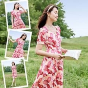 限尺码：xiangying 香影 女士碎花连衣裙 Q823019530