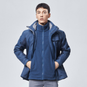 探路者（TOREAD） 冲锋衣 情侣户外登山防寒服三合一抓绒服内胆TAWH91603/92604 铁蓝灰/藏蓝（91603）男 S