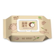 达力厨房湿巾 清洁纸巾 去油污干湿两用加厚加大吸油湿纸巾 60抽*1包