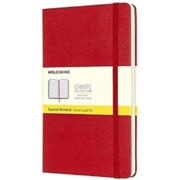 Moleskine 经典笔记本，硬封皮，大号，5“ x 8.25”，方格纸/ 网格纸，猩红色，240页