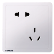 西门子（SIEMENS）开关插座面板 五孔插座二三插 强电电源墙壁插座大面板 致典白色 错位五孔插座十只装