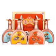 泸州老窖 白酒4瓶礼盒装古颂四禧浓香型52度500ml