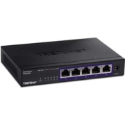 TRENDnet 5 端口非托管 2.5G 交换机，5 个 2.5GBASE-T 端口，25Gbps 交换容量，向后兼容 10-100-1000Mbps 设备，无风扇，壁挂式，黑色，(TEG-S350)