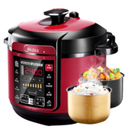 美的（Midea）智能电压力锅6L家用多功能 不粘双胆 浓香收汁 七段调压 一键排气 高压锅WQC60A5（4-8人食用）
