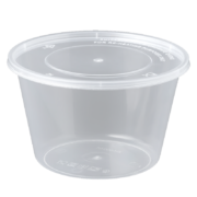 京喜特价：特美居  一次性碗  加厚透明汤圆碗 圆形餐盒 450ml*50套（带盖）
