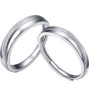 潮宏基 CHJ JEWELLERY 羽毛 PT950铂金戒指对戒男女款 计价 SRP40000796 男戒约3.9g