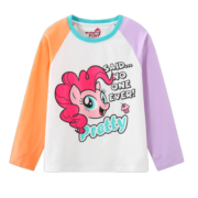 小马宝莉（MY LITTLE PONY）女童春款长袖T恤新款小女孩儿童洋气圆领假两件打底上衣 1150款白色 140