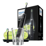 飞利浦(PHILIPS) 电动牙刷 钻石系列黑钻 成人声波震动自带刷头旅行盒 HX9352 1号会员店