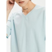 MECITY [2件2.5折价:24.8,叠加199减30]MECITY男装夏季新款针织上衣V领纯色微弹内搭短袖T恤半袖男_465
