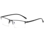 essilor 依视路 1.56钻晶A4防蓝光防紫外线镜片+商务半框近视眼镜