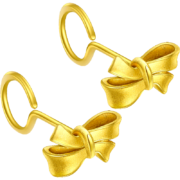 CHJ JEWELLERY 潮宏基 蝴蝶结耳钉 1.45g