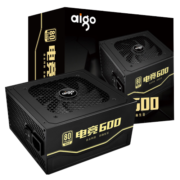 爱国者（aigo）额定600W 电竞600台式机电脑电源（三年质保/黑色扁平线/全电压金牌）