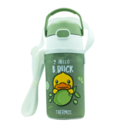 THERMOS膳魔师夏季儿童便携Tritan材质塑料杯 BDuck联名款420ml绿色