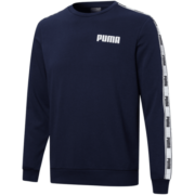 彪马（PUMA） 官方 卫衣秋冬男子运动休闲长袖复古串标圆领套头卫衣外套848722 粗呢蓝-06 XL(185/104A)