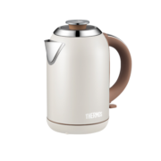 膳魔师 THERMOS 伦敦早餐复古系列 电热水壶 304不锈钢 1.7L大容量 底座加热 自动断电 奶昔白