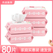 TB80片装湿巾家用擦手居家办公旅行清洁抽取式随身装