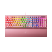雷蛇（Razer） 新款黑寡妇蜘蛛 机械键盘有线键盘游戏键盘104键 V3 粉晶绿轴（带腕托）