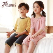 顶瓜瓜 儿童冰丝棉短袖家居服套装*2套（110-160cm）4色