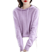 PLUS会员：子牧棉麻  女士连帽针织衫 Z22QA001701