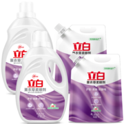立白衣物柔顺剂套装2L*2瓶+1L*2袋护衣护型防静电香味持久手洗机洗