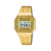 卡西欧（CASIO）手表 经典方块小金表时尚ins复古男表女表情侣表夜光电子表 A168WG-9WDF 36mm表盘男款