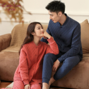 康妮雅秋冬轻薄夹棉男女加厚家居服套装情侣保暖睡衣可外穿新款
