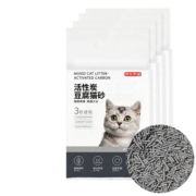 京东京造 活性炭强效除臭豆腐猫砂2.6kg*4袋 2mm结团紧实可冲厕所