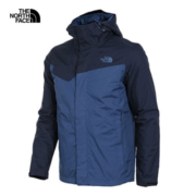 北面（The North Face）三合一冲锋衣男装春季新款夹棉内胆上衣运动户外舒适保暖防风外套 2UC3LKM/深蓝色 M