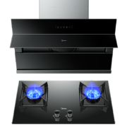 需购券、PLUS会员、预售：Midea 美的 厨趣系列 J50+Q230B 侧吸式烟灶套装 液化气