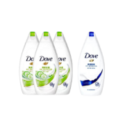 京喜APP、概率券：Dove多芬沐浴露 深层营润190克*1瓶+清新水透黄瓜190克*3 瓶【共4瓶760克】