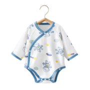 贝肽斯婴儿纯棉包屁衣春夏款睡衣新生婴儿爬服宝宝连体衣 宇航员巡航 52cm 【适用身高46-52cm】