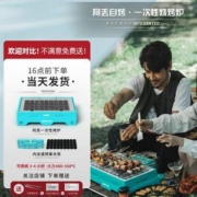 阿丢 一次性小型无烟木炭烧烤炉（含木炭、烧烤网+赠炭夹、灭炭毛巾、手套）