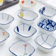 釉下彩，宋青窑 家用陶瓷调料碟 6件套
