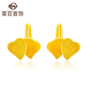 京东百亿补贴：CBAI 菜百首饰 桃心黄金耳钉 约1.2g 9AUE0768