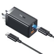 倍思65W氮化镓充电器套装 兼容PD45W/20W多口Type-C快充头 适用苹果14华为小米macbook联想笔记本 黑