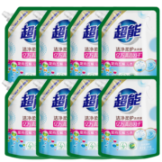超能洁净柔护（鲜艳亮丽）洗衣液 1kg*8袋 16斤整箱装 天然椰油