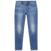 杰克·琼斯（JACK&JONES）男装夏季弹力修身休闲复古水洗小脚牛仔裤男士长裤220132554 E31牛仔蓝-2 165/74A/XSRW