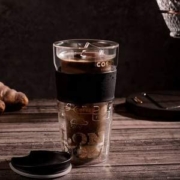 COSTA 咖世家 伦敦咖香双层耐热带盖玻璃杯 355ml
