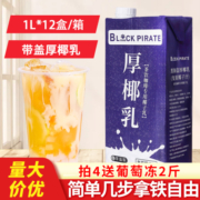 黑海盗厚椰乳1L 生椰拿铁椰浆椰奶原料奶茶咖啡店家用生椰乳椰子
