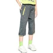 HAZZYS 哈吉斯 男童针织七分裤 墨松灰 110cm