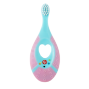 费雪（Fisher Price）婴儿牙刷 儿童牙刷 宝宝训练护龈牙刷 1-2-3岁 宝宝口腔清洁小刷头柔软细毛 粉色